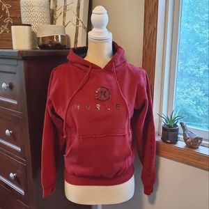 Hurley Vintage Red Black Graphic Hoodie Sweatshirt